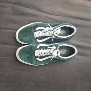 Mens Vans Sz 13 Green Suede Echo
